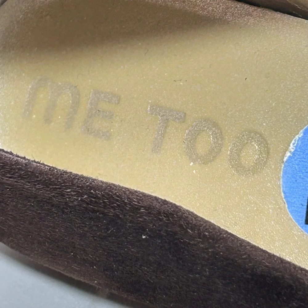 Me Too Alexis Brown Suede Ruffle Ballet Flats Womens 7.5 M‎ Round Toe Shoes